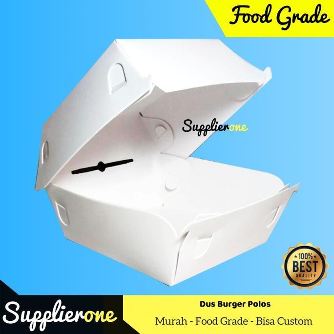 Bekalkamu- Box Burger Polos  Isi 50/ Dus Burger / Kemasan Burger Dimsum Food Grade