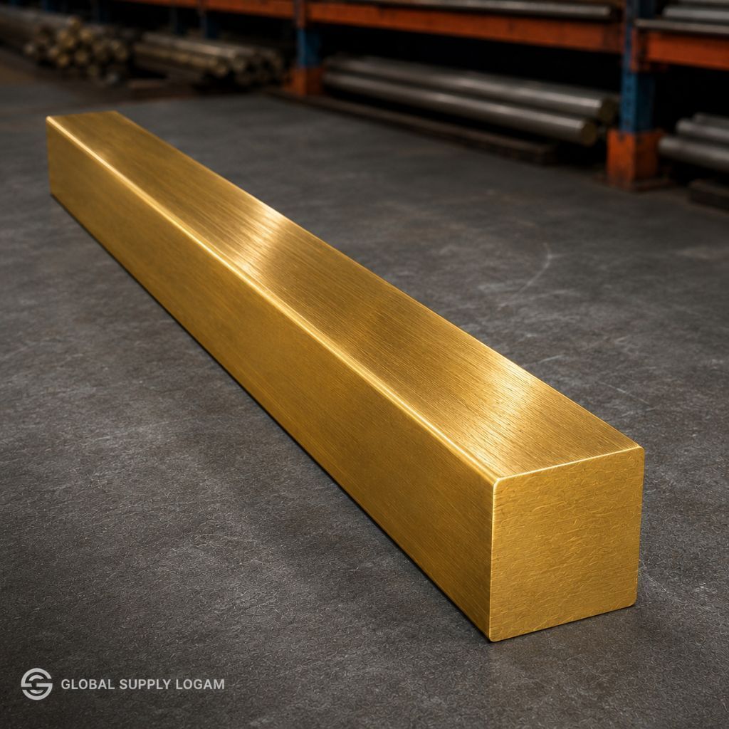 AS KUNINGAN KOTAK 25MM X 25MM X 10CM | AS KUNINGAN SEGI EMPAT