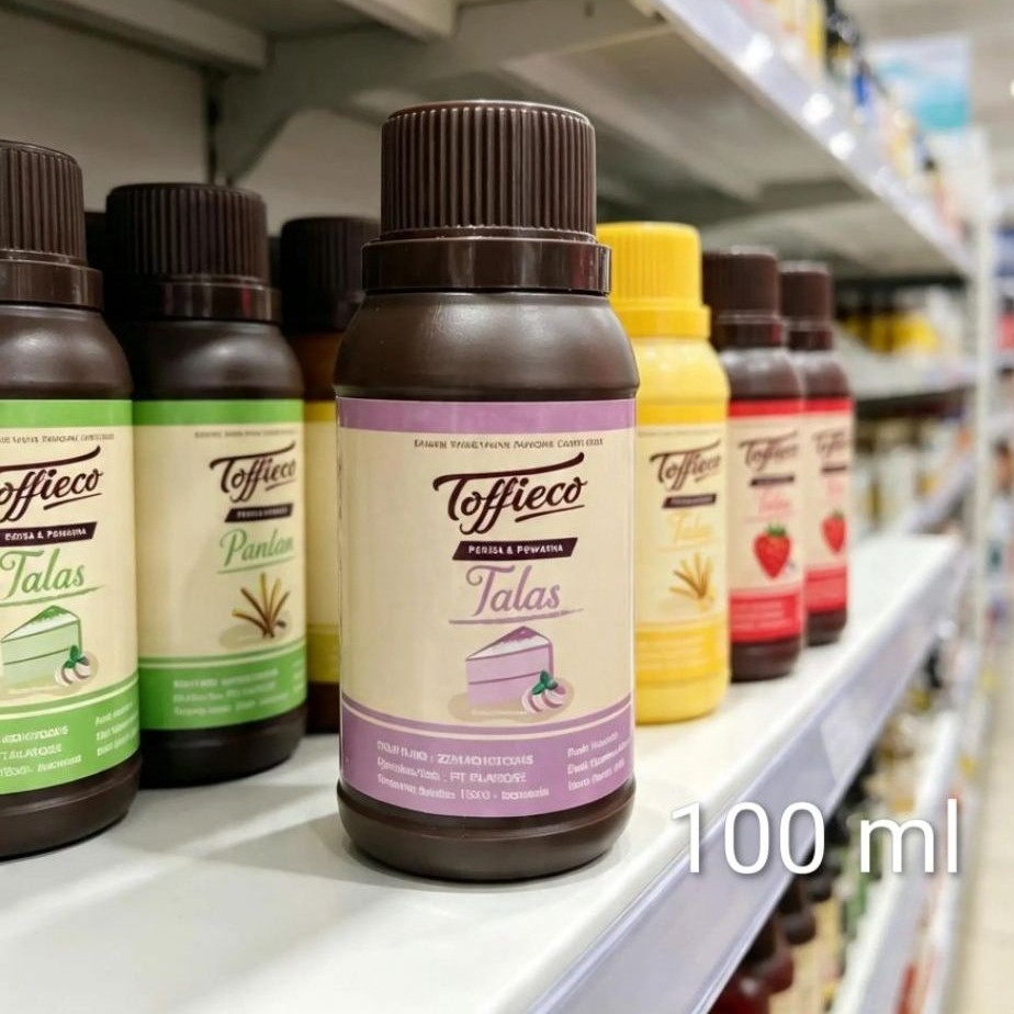 Toffieco Perisa & Pewarna kopi,Talas Taro,Pandan suji,pandan wangi,Teh Hijau 100ml Exp Lama - Toffie
