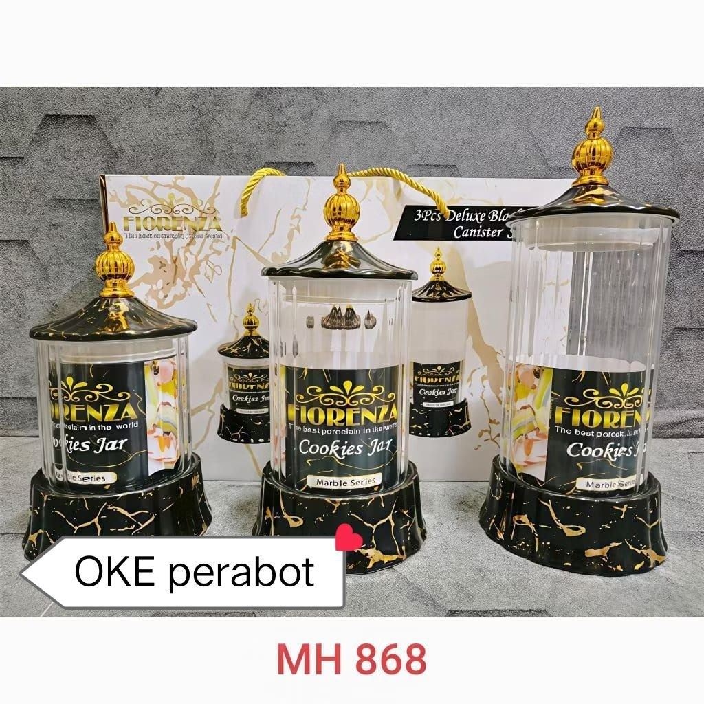 (NEW PRODUK) TOPLES KACA KERAMIK MARBLE 3LSET 3 PCS FIORENZA 868