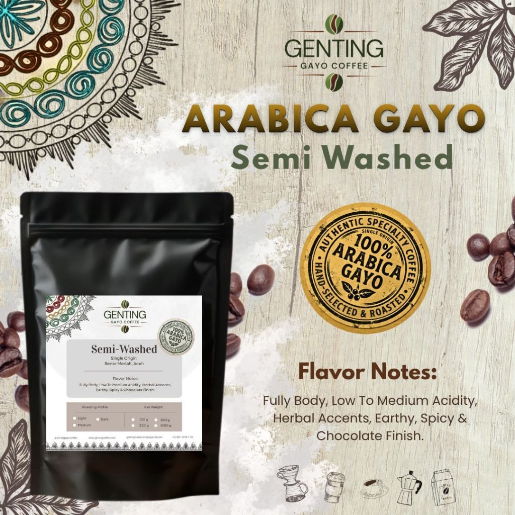 Kopi Arabica Gayo Semi Wash, Special Grade 1