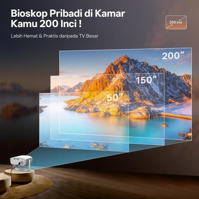 AVIEWLUX Nova  Smart Proyektor LCD - Android 13 - 900 ANSI  - 4K Decoding - WiFi 6 & Bluetooth 5.2 -