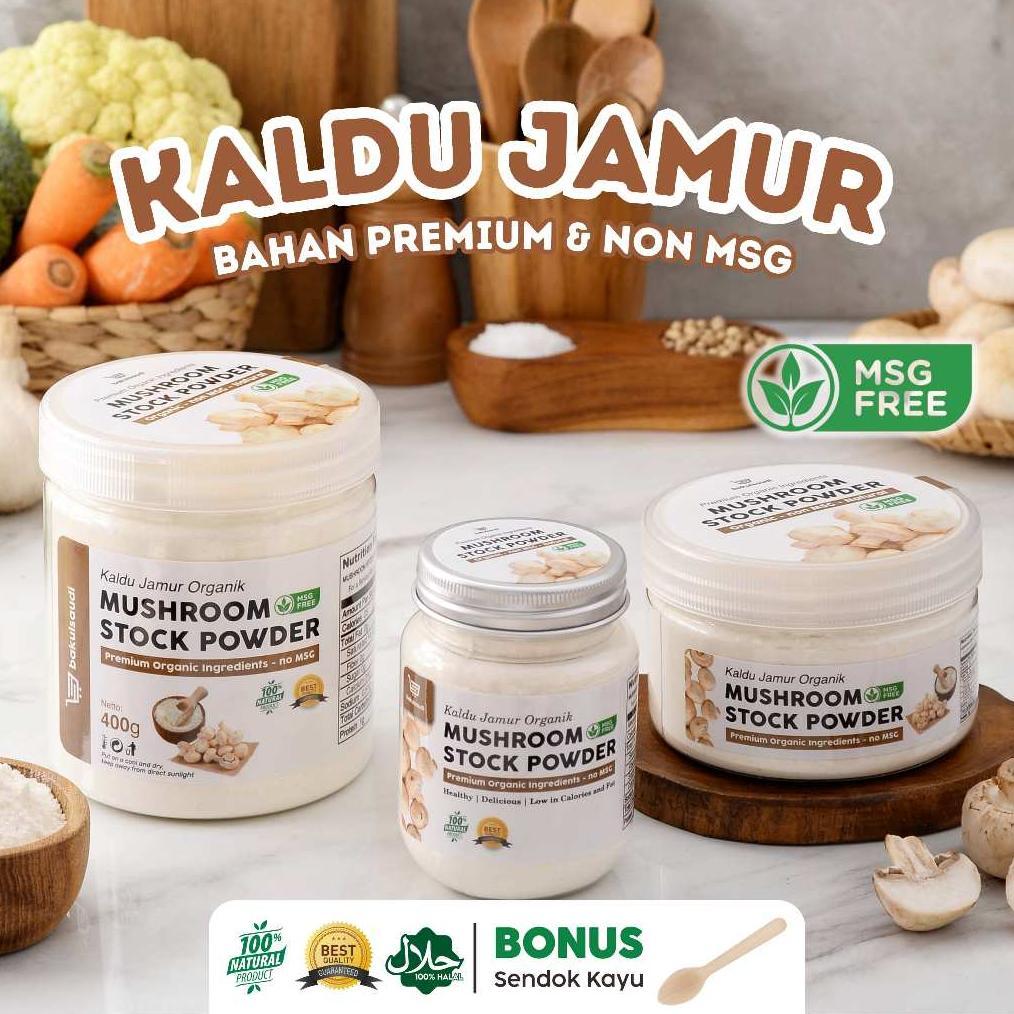 Organic Mushroom Stock Powder Non MSG / Kaldu Jamur Bubuk Non MSG Organik Bumbu Penyedap Asli Jamur