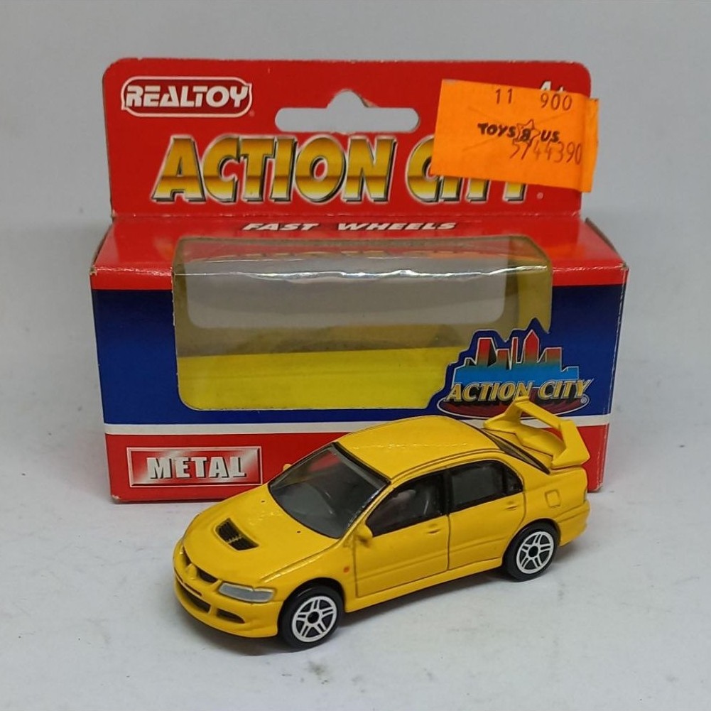 realtoy mitsubishi lancer evolution evo vii 7 action city diecast 1/58 (t)