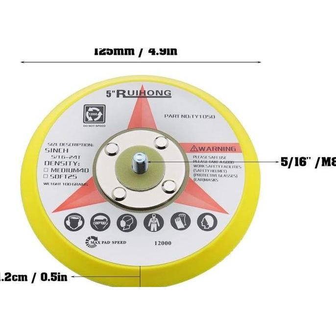 DAMELOPO Sanding Pad Orbital Angin 5 inch  - Air Orbital Sander pad