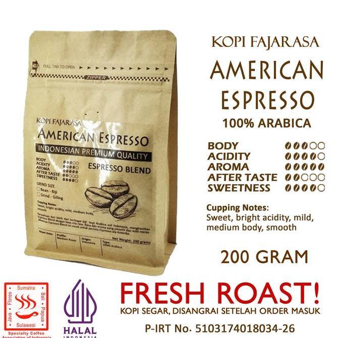DISKON Kopi Fajarasa American Espresso Biji Kopi Espresso Blend 200 gram