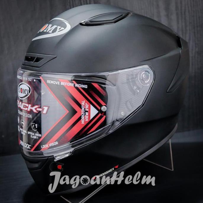 SUOMY HELM TRACK1 SOLID | BLACK DOFF | TRACK 1 SINGLE VISOR - Motorcycle