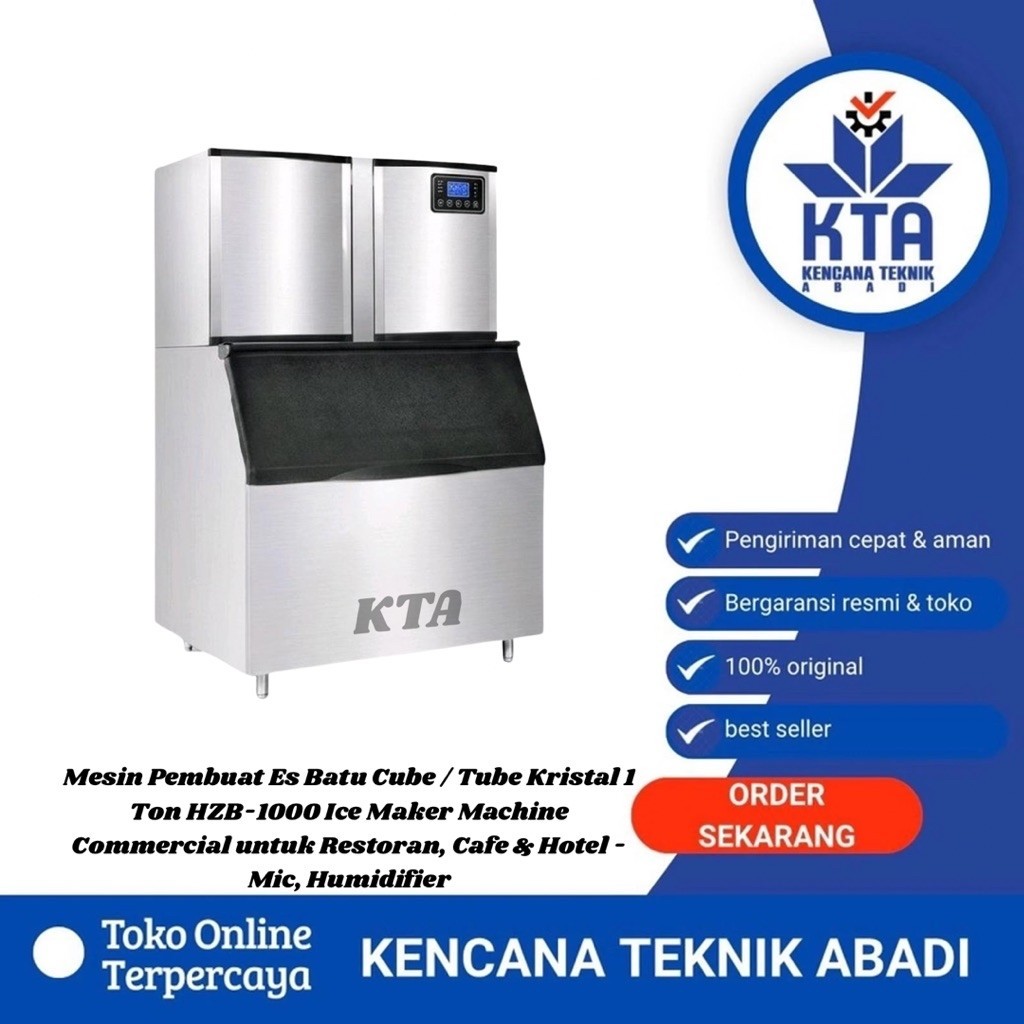 Mesin Pembuat Es Batu Cube / Tube Kristal 1 Ton HZB-1000 Ice Maker Machine Commercial untuk Restoran