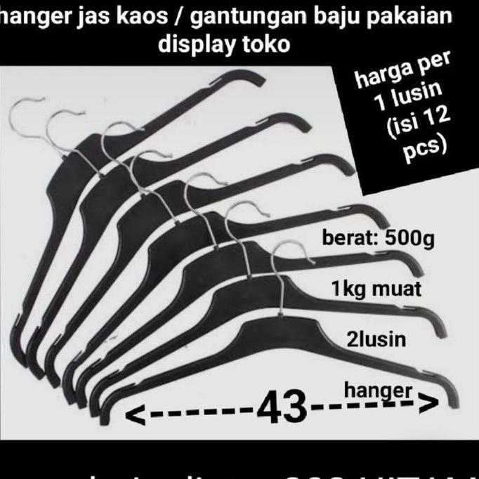 Onewash- Hanger Baju Distro Butik 282 Desa / Gantungan Kaos Pakaian Baju Desa Jas Kecil Hitam (Isi 1