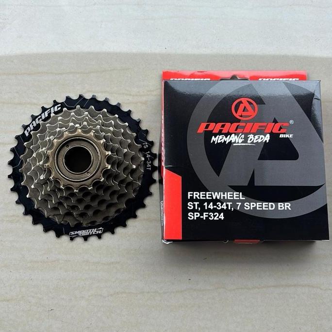 Sprocket gear freewheeel gir 7 speed megarange pacific model drat ulir sepeda lipat minion federal m