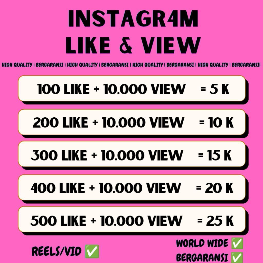 Instagram Viewers Likes Permanen Bergaransi