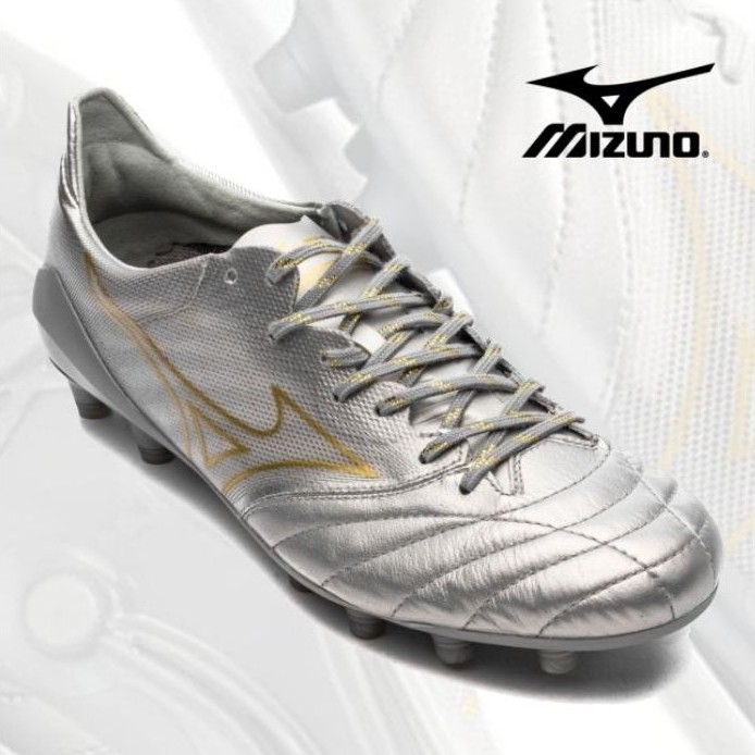 Sepatu Bola Mizuno Moreila Neo II silver gold
