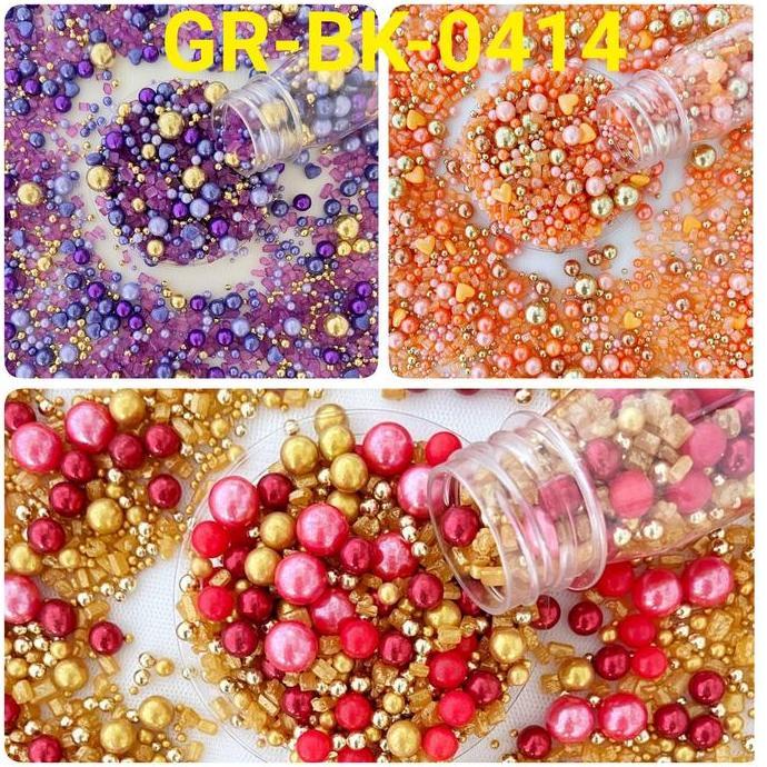 New- Gr-Bk-0414 Trimit Springkel Sprinkles 30Gr Mutiara Emas Ungu Pink