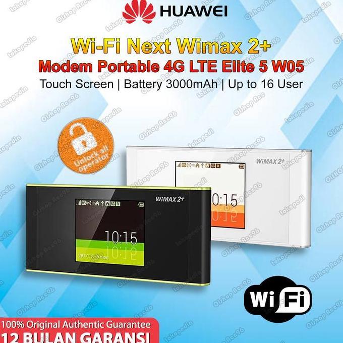 Modem WiFi 4G LTE Elite 5 W-05 Portable Mifi Wimax 2+ CAT-12