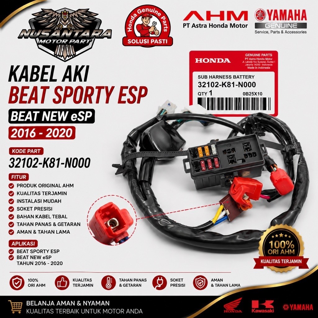 AHM Kabel AKI BEAT SPORTY ESP Beat New eSP 2016 -2020 32102-K81-N000
