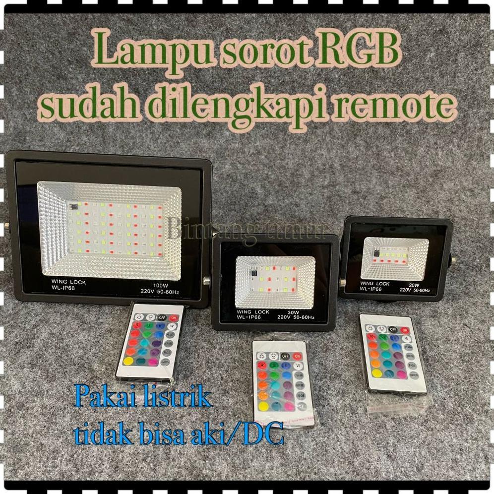 lampu led sorot tembak floodlight lampu outdoor LED RGB/Lampu sorot RGB REMOTE