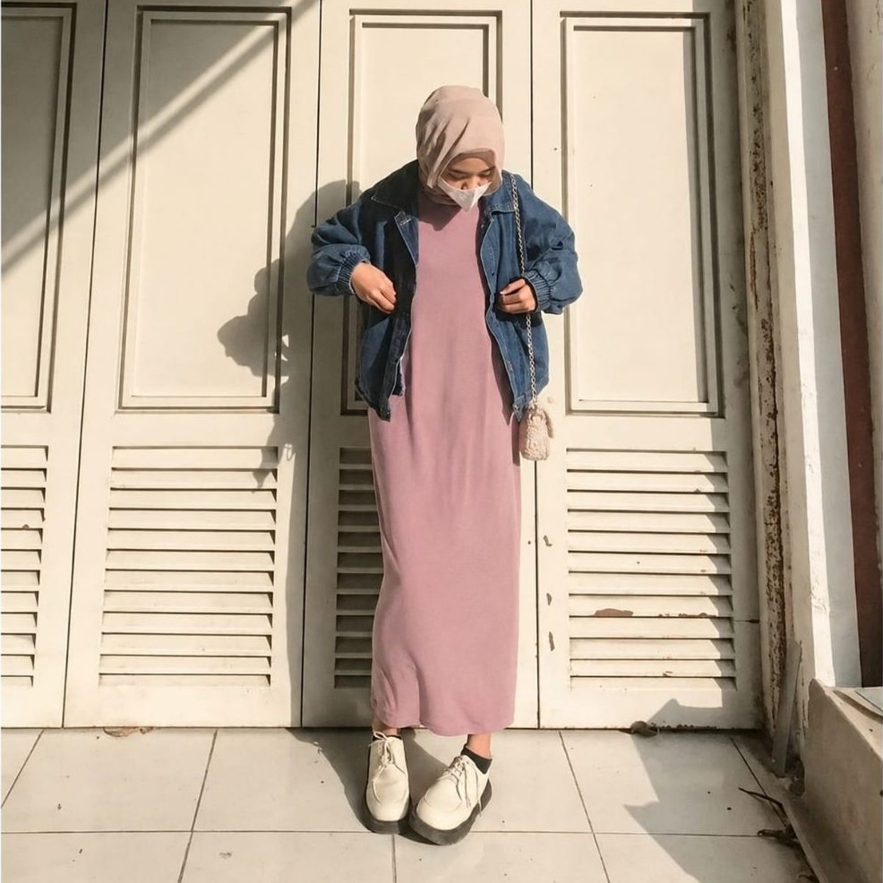 Manset span inner LD 115 cm gamis manset gamis muslimah terkini-inner dress singlet-baju manset sing
