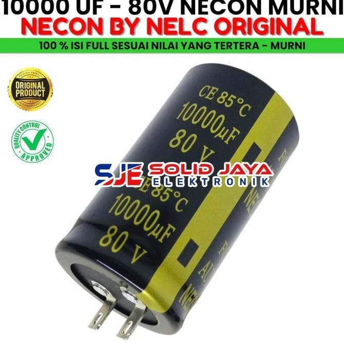 CAPASITOR ELKO 10000 UF 80 V NECON MURNI ASLI ELCO NECON 10000UF 80V ELKO CAPASITOR KAPASITOR 10000U