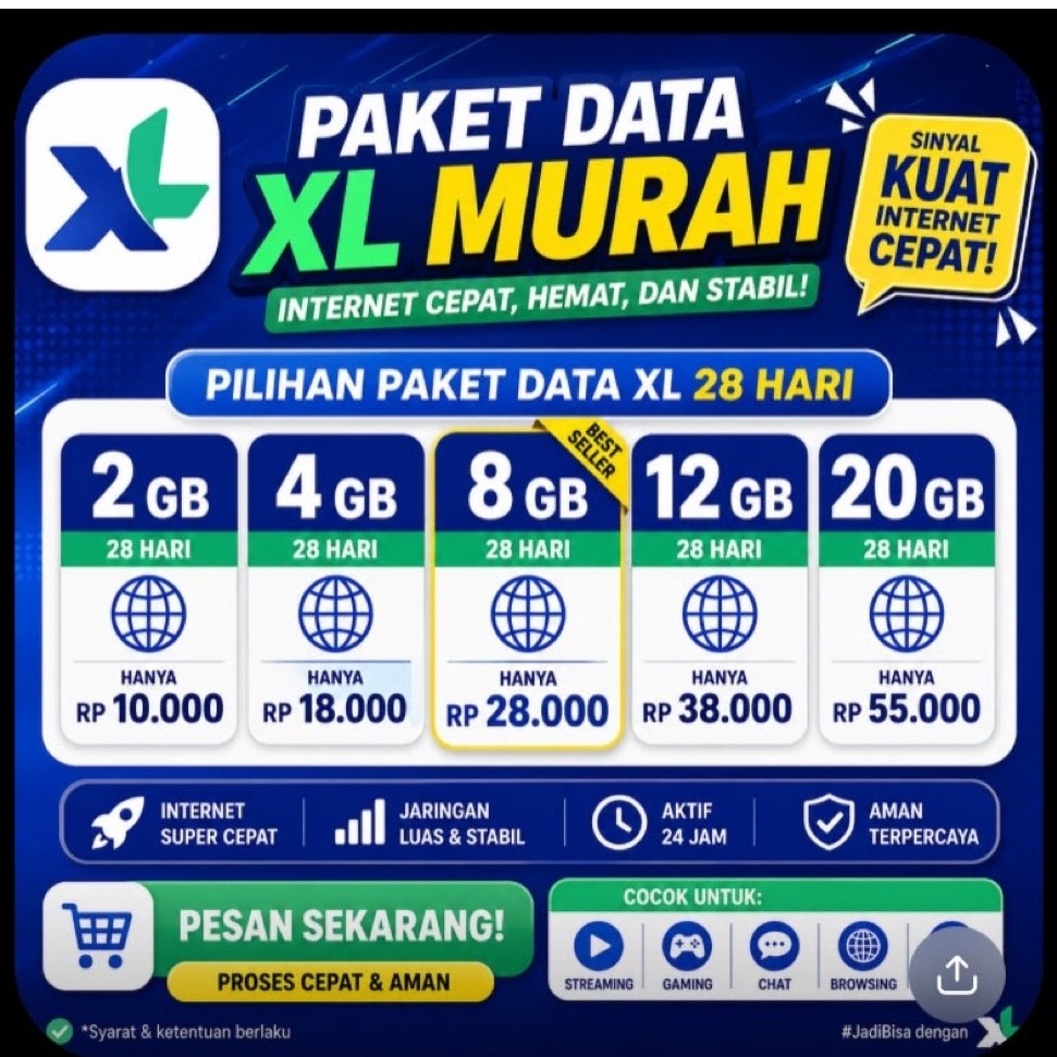 PAKET DATA BIG XL 28 HARI HEMAT8