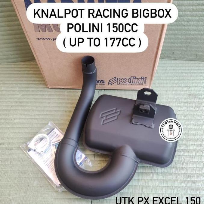 * KNALPOT RACING POLINI BIGBOX - ORIGINAL. UTK VESPA SPRINT EXCEL DKK *