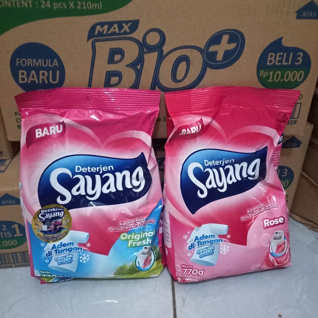 DETERJEN SAYANG 770GR | DETERJEN BUBUK SAYANG | SABUN CUCI SAYANG 770GR | DETERJEN SAYANG KEMASAN 77