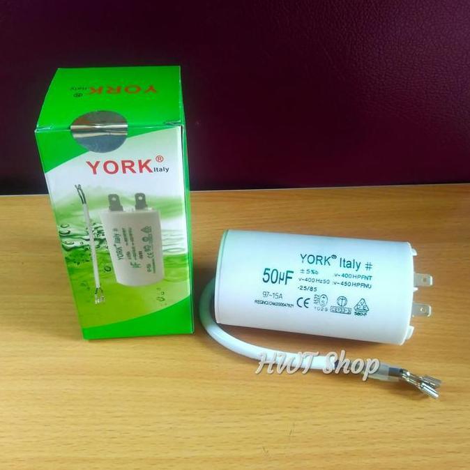 KAPASITOR 50 UF 450V YORK ~ CAPACITOR 50 UF 450V ~ KAPASITOR POMPA AIR ASLI