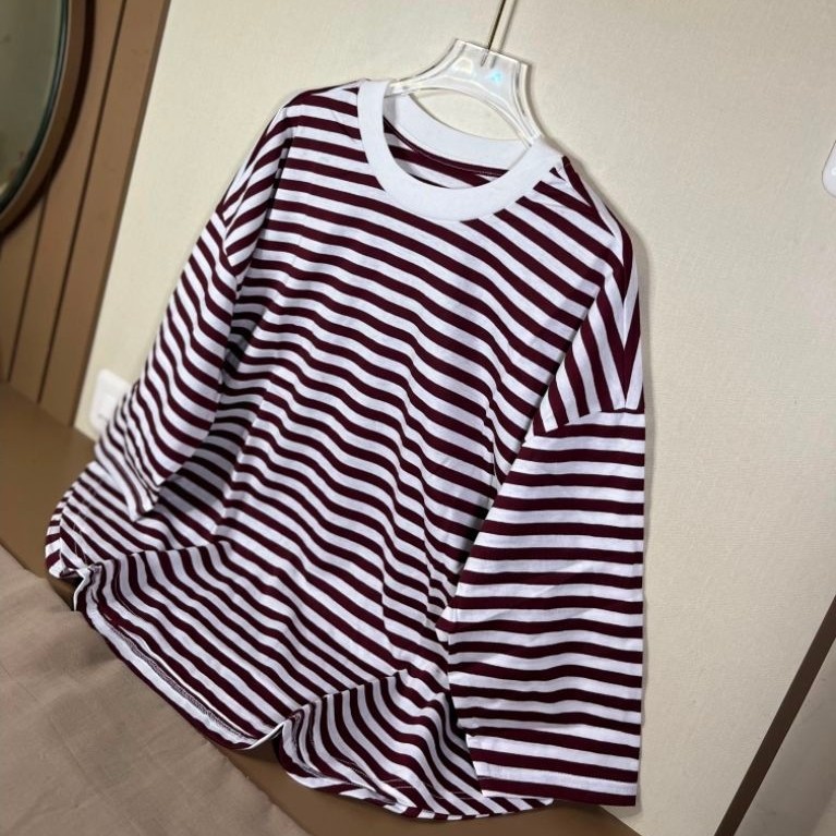 Atasan kaos wanita stripe jumbo