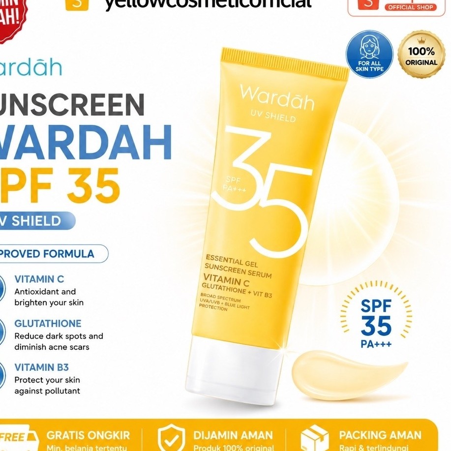 SUNSCREEN WARDAH SPF 35 PA ++ (KUNING)