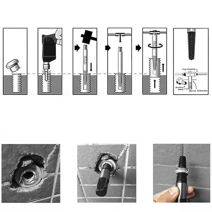 [] ALLEFIX Mata Bor Pembuka Baut Rusak Pembuka Baut Patah 5 pcs - 6656
