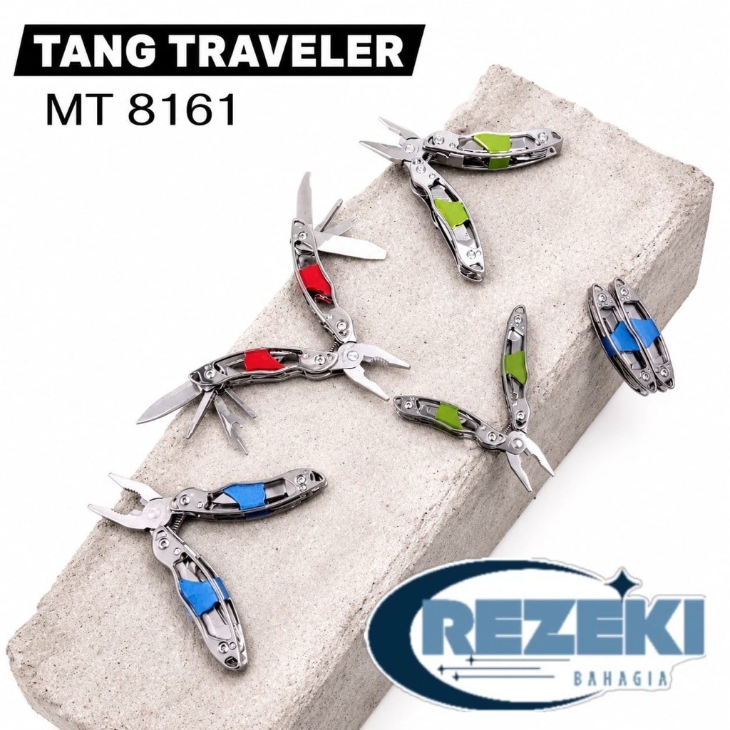 Tang Traveler Mini Multitool Lipat MT8161 Tang Serbaguna Portable Stainless Steel EDC  Survival Outd
