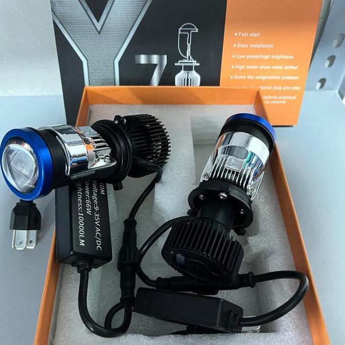 // LAMPU LED  Y7 PROJIE H4 MINI PROJECTOR LENS LENSA MOBIL MOTOR -  Y7 -H4 ''