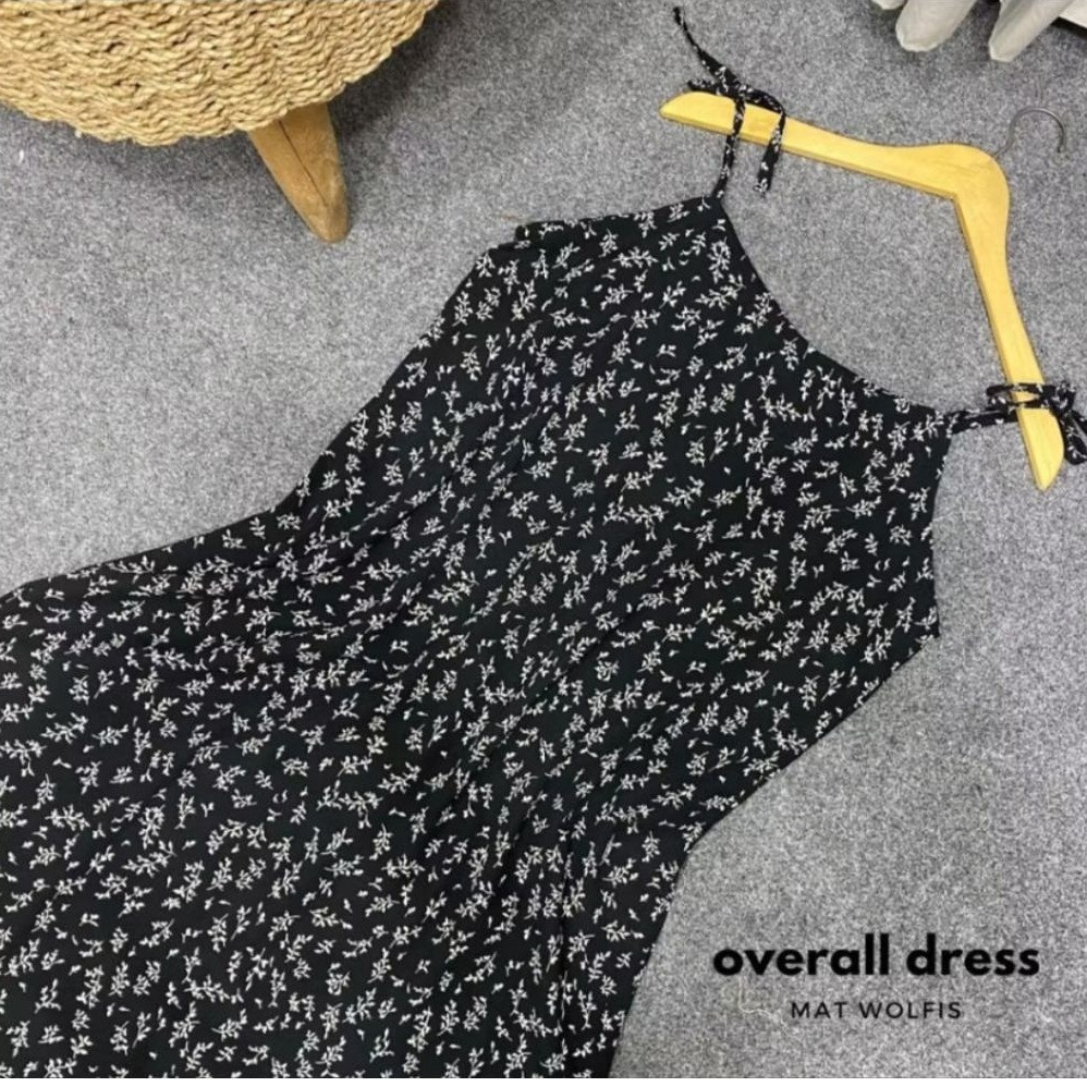 PRELOVED OVERAL DRESS Damara hitam OVERALL MOTIF /SLOOPY OVERALL DRESS KOREAN STYLE / DRESS