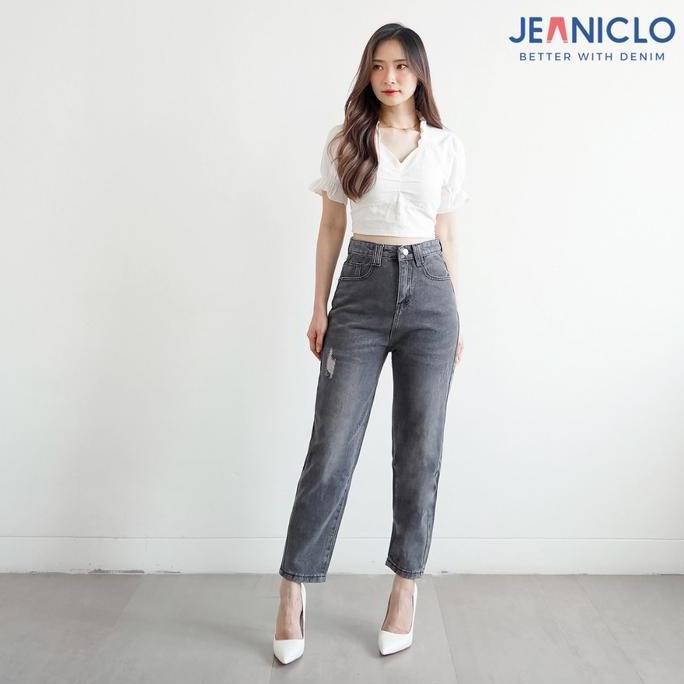 DV283 - BOYFRIEND JEANS JN1808 | Celana Panjang Boyfriend Ripped Jeans Wanita Highwaist Bahan Denim 