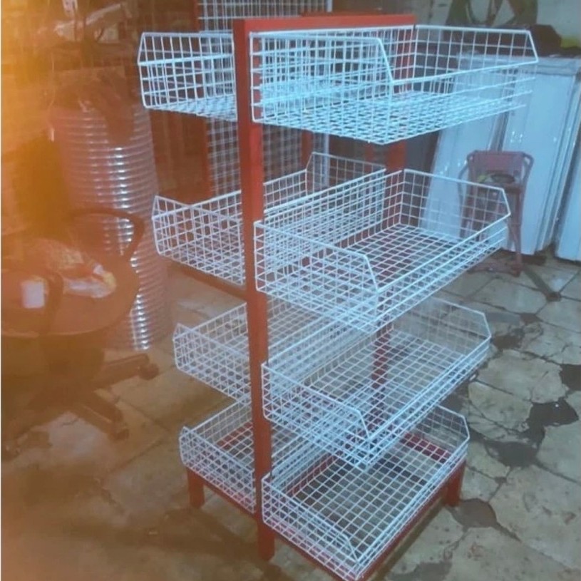RAK CIKI TOKO WARUNG CHIKI SNACK SERBAGUNA 4 SUSUN MURAH / RAK CHIKI SNACK WARUNG