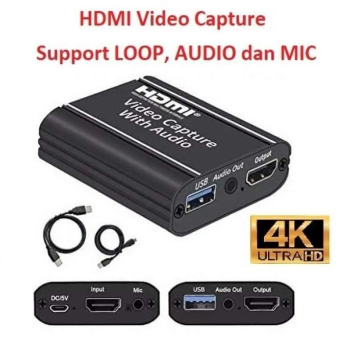 HDMI Video Capture Loop With Audio & Mic HDMI CAPTURE LOOP 4K USB 3.0