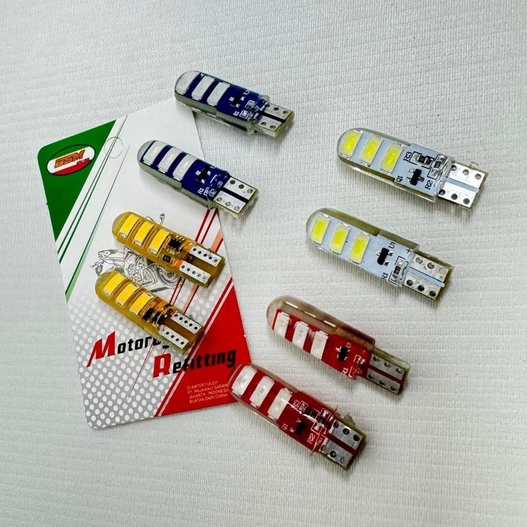 Promo ( sepasang 2 biji  )cod lampu sein jelly kedip termurah 6 mata led flash 12v t10 t13 Lampu Led