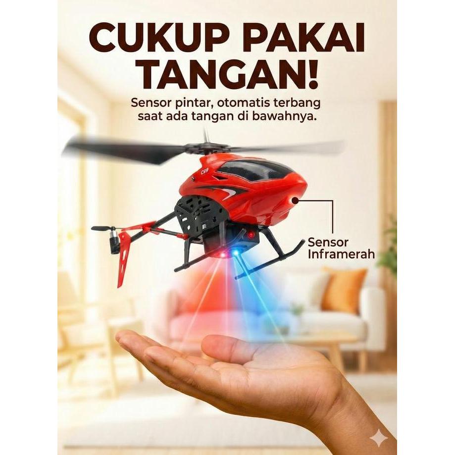 CasaFlexBesar LED Helikopter RC Mainan Anak Mainan Pesawat Hadiah Ulang Tahun Remote Control Helikop