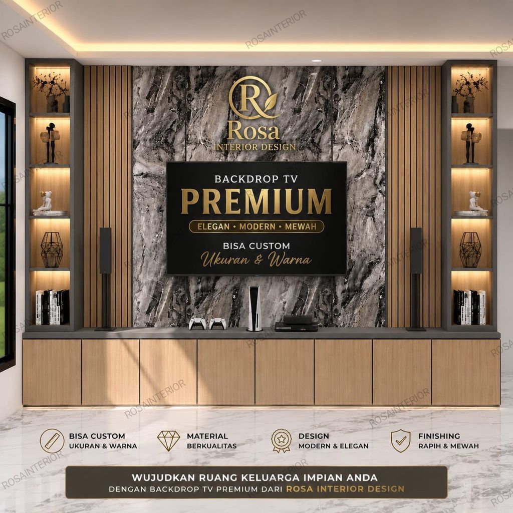 Backdrop Tv Premium Backdrop Tv Minimalis Mewah Backdrop Tv Tempel Dingdind Backdrop Tv Fullset Back
