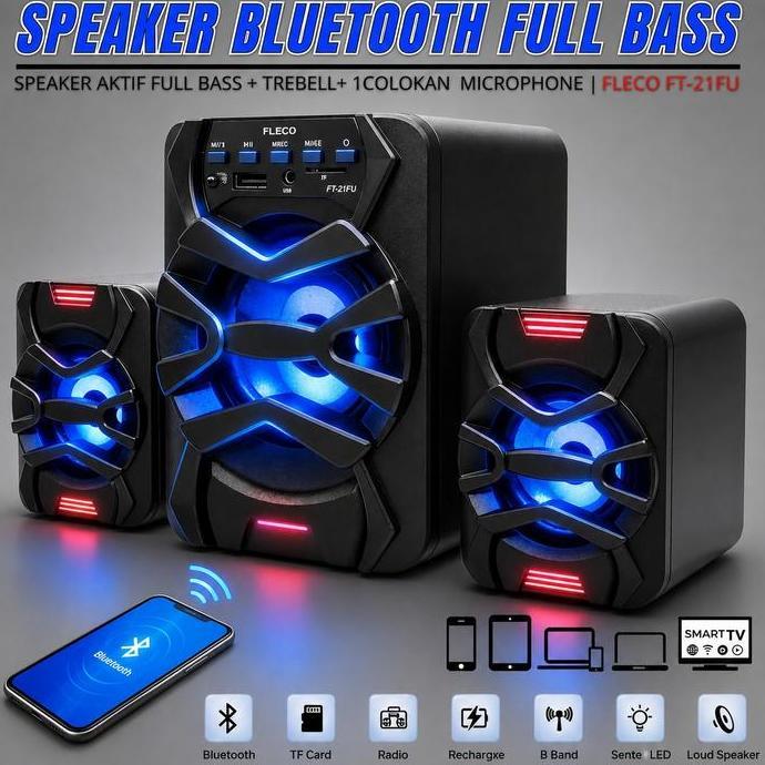 Allingroupsemesta - Terlaris~ Speaker Bluetooth Extra Bass Fleco Ft-21fu + Gratis Microfon | Spaker 