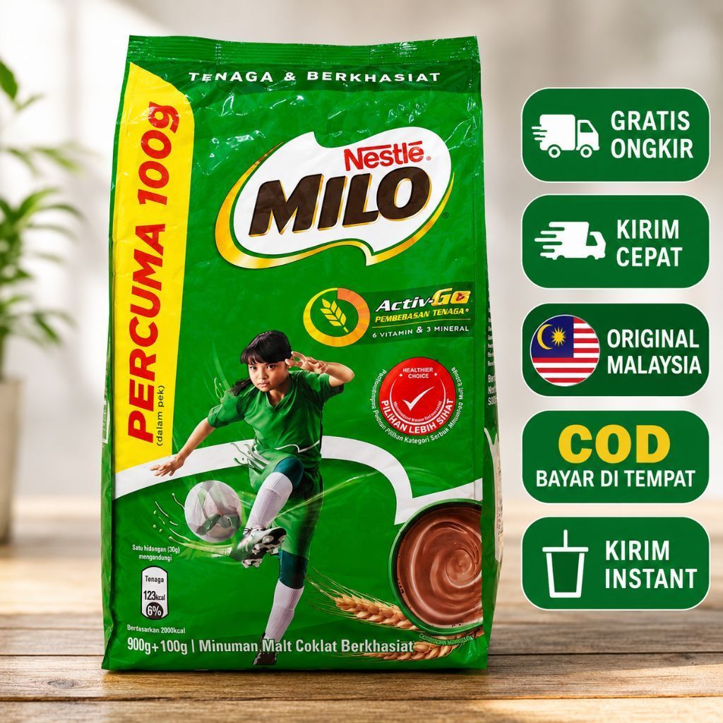 milo active-Go  900g free 100g original malaysia / 1kg