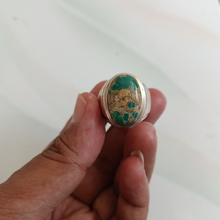 batu akik pirus ring perak