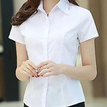 Promo Kemeja Wanita Lengan Pendek Baju Atasan Wanita Kantor Hem Wanita Kekinian