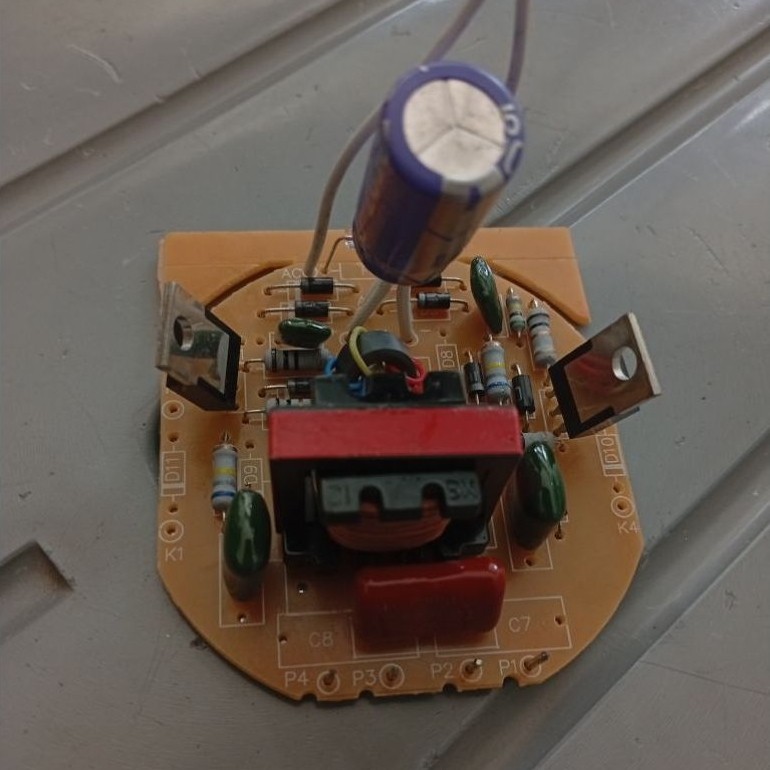 Mesin Lampu LED 45W PCB 4U - Elco 15uf 400v, Transistor Original, Kabel AC Siap Pakai