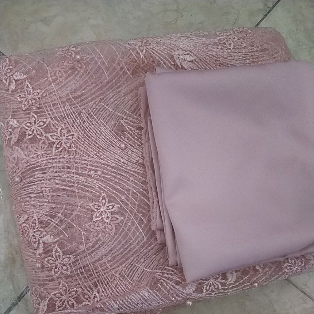 PAKET BUNDLE kain glitter brokat tile kain brukat tulle tulang mutiara kain velvet kain pesta kain p