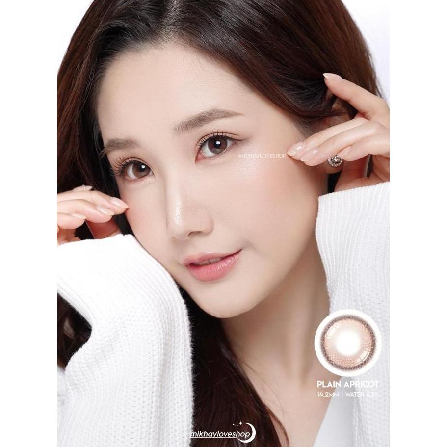 Haznabeauty- [1Pc] Mikhaylove Softlens Oddis Plain Apricot (Peach Brown)