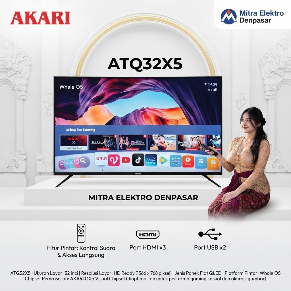 TV AKARI 32 INCH ATQ32X5 SMART TV GAMING, QLED