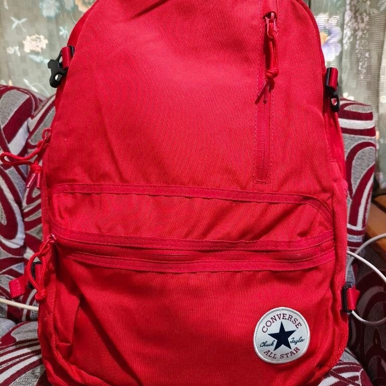 Tas Ransel Pria Converse Backpack Edge Full Red Limited Original 100% Kondisi Second Like New