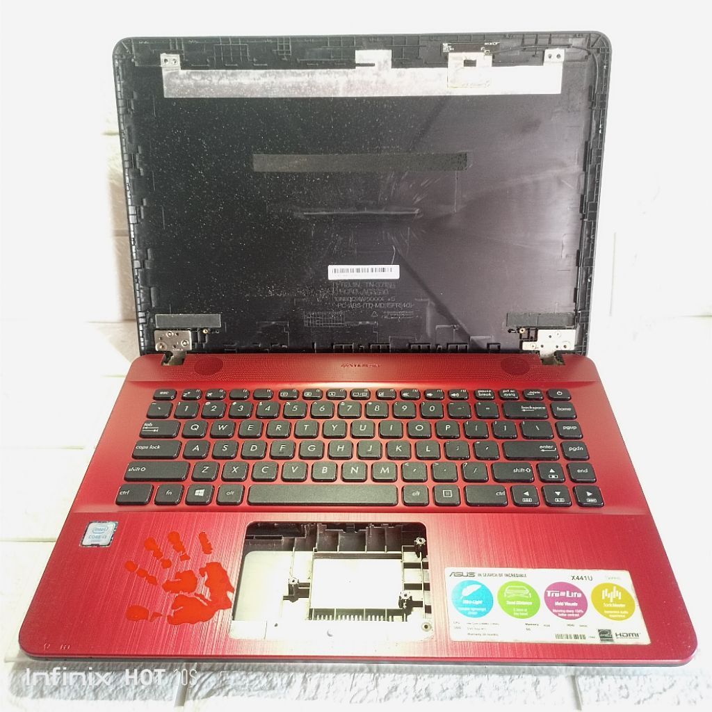 Casing body kesing case asus x441u warna merah series asus x441 x441ua x441uv x441b x441n x441s x441