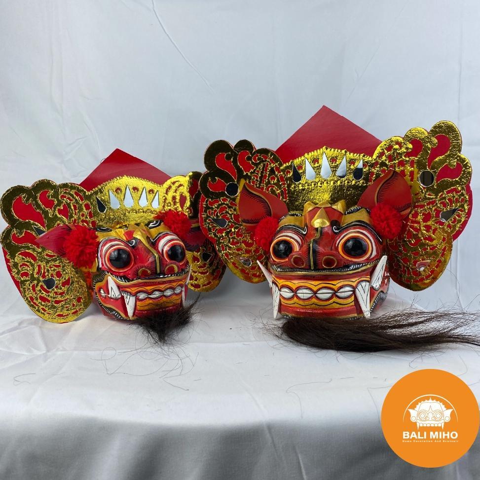 Tapel Barong Ket Tanggung - Tapel Barong Bangkung Medium - Barong Kayu - Pajangan Barong Murah - Top