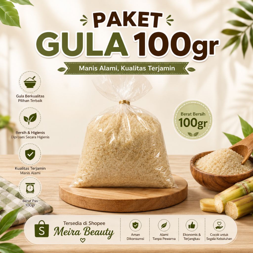 Gula pasir repack 100gr
